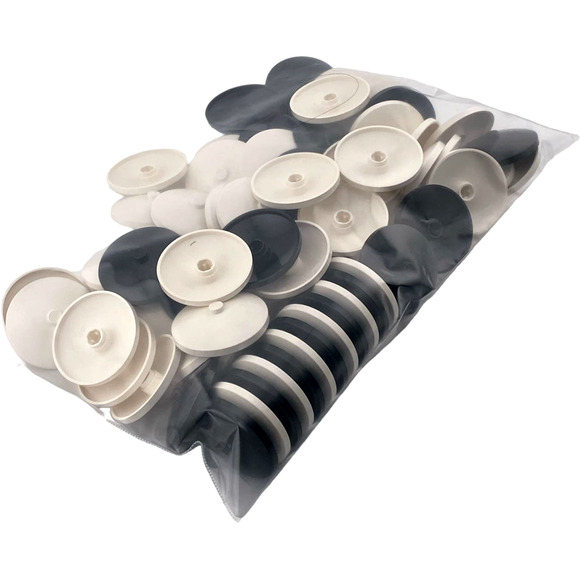 Lego Round Black & White Specialty Cap Plates 2x2 - 75 Pcs - A514 - Picture 8 of 10